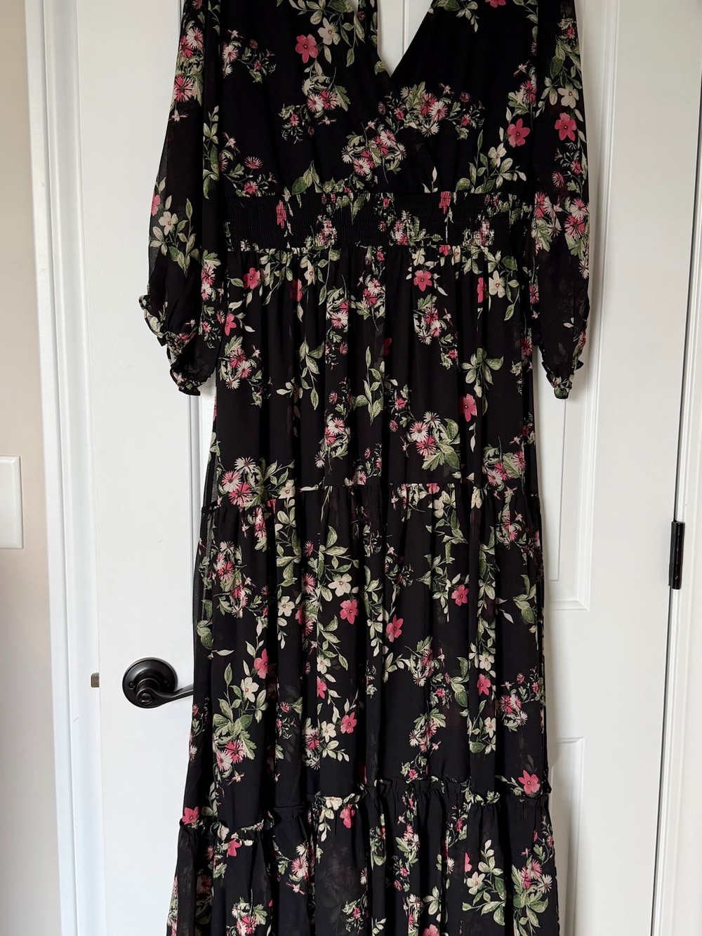 Baltic Born black floral maxi dress sz XL